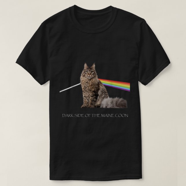 Camiseta Arte de Prisma Maine Coon Arco-íris (Frente do Design)