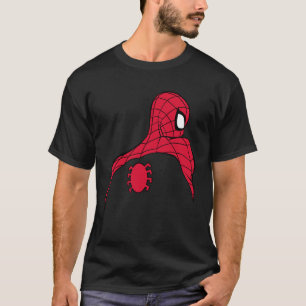 Camiseta Arte de Quadrinho Silhueta Vermelha do Homem-Aranh