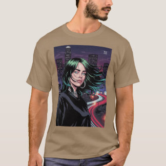 Camiseta Arte de quadrinhos da Billie Eilish de presente pa