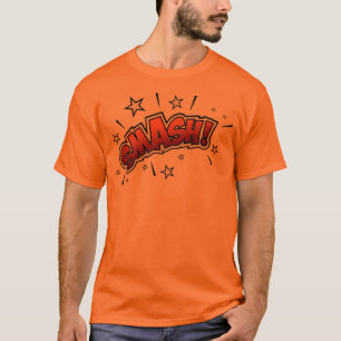 Camiseta Arte de Quadrinhos Smash EXclamação Laranja