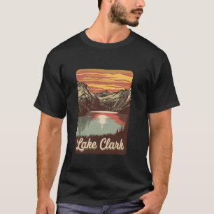 Camiseta Arte de Reflexos da Montanha do Pôr do Sol do Lago