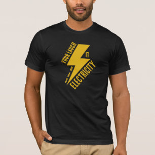 Camiseta Arte de Relâmpago de Riso Elétrico