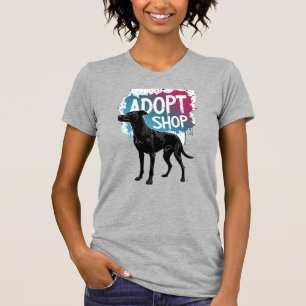 Camiseta Arte de Resgate de Cães Grafite Vintage Adote Não 