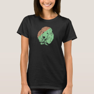 Camiseta Arte de Rosto de Poodle Colorido Dono de Cachorro