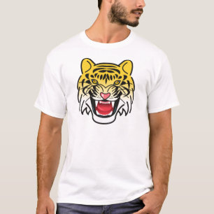 Camiseta Arte de Rosto de Tigre Sorridente-21876