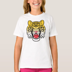 Camiseta Arte de Rosto de Tigre Sorridente-21876