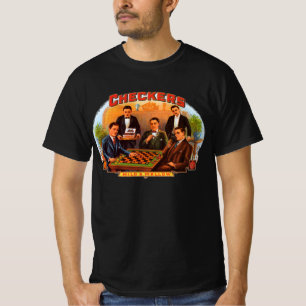 Camiseta Arte de rótulo de charuto vintage, Checkers suave