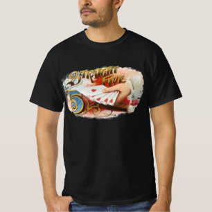 Camiseta Arte de rótulo de charuto vintage Straight Flush c