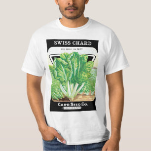 Camiseta Arte de rótulo de pacote de sementes vintage, legu