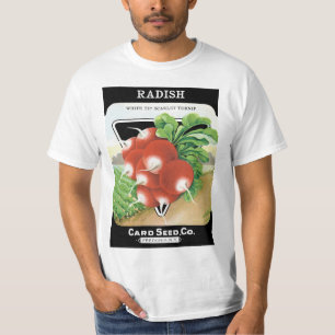 Camiseta Arte de rótulo de pacote de sementes vintage, raba
