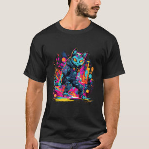 Camiseta Arte de Rua Felinos Delícia de Desenho de Gato Urb