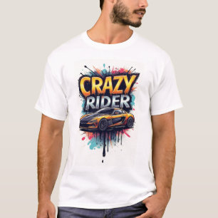 Camiseta Arte de Rua Graffiti Crazy Rider Ousada Urbana