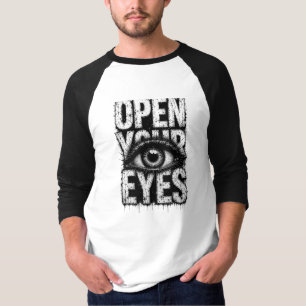 Camiseta Arte de Rua Grunge Gótica Abra Seus Olhos