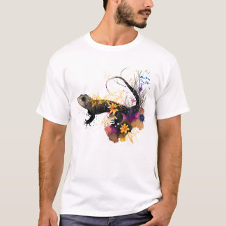 Camiseta Arte de Salamandra Preta