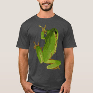 Camiseta Arte de Sapo Verde de Escala em Cubo