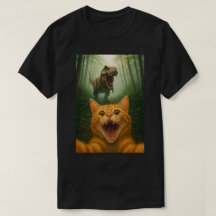 Arte de Selfie de Gato Hilário com T-Rex – Arte de