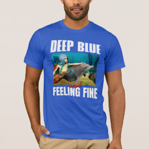 Camiseta Arte de Sereia de Oceano Azul Sentimental