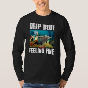 Camiseta Arte de Sereia de Oceano Azul Sentimental