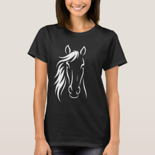 Camiseta Arte de Silhueta de Cavalo Elegante Fofo Amante Eq