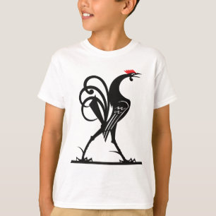 Camiseta Arte de Silhueta de Galo Abstrato