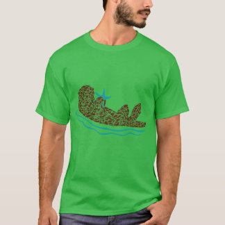 Camiseta Arte de Silhueta de Lontra Marinha feita de Criatu