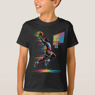 Camiseta Arte de Slam Dunk em Urna Abstrato Drip Sketll Grá