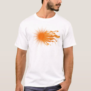 Camiseta Arte de Sol Abstrato que Chama a Atenção