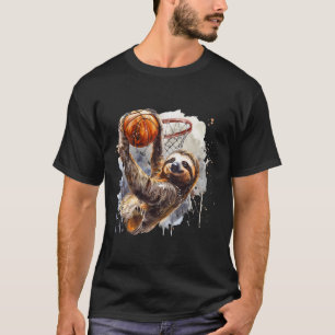 Camiseta Arte de Splash Sketll Sloth Slam Dunk para Amantes