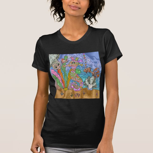 Camiseta Arte de Tartaruga Marinha Psicodélica (Frente)