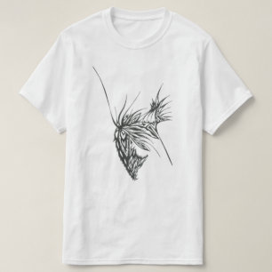Camiseta Arte de Tatuagem Tribal Abstrata Borboleta Preto B
