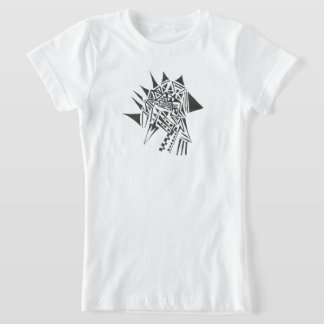 Camiseta Arte de Tatuagem Tribal Abstrata Preta e Branca co