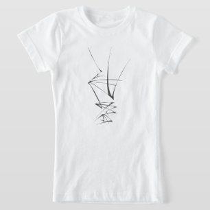 Camiseta Arte de Tatuagem Tribal Abstrata Preto Branco