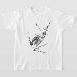 Camiseta Arte de Tatuagem Tribal Abstrata Preto Branco Ante