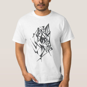 Camiseta Arte de Tatuagem Tribal Abstrata Preto Branco Aper