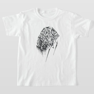 Camiseta Arte de Tatuagem Tribal Abstrata Preto Branco Equi