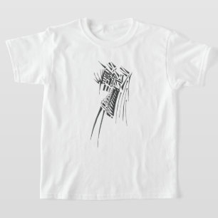 Camiseta Arte de Tatuagem Tribal Abstrata Preto e Branco