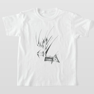 Camiseta Arte de Tatuagem Tribal Abstrata Preto e Branco 10