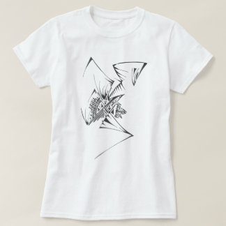 Camiseta Arte de Tatuagem Tribal Abstrata Preto e Branco 98