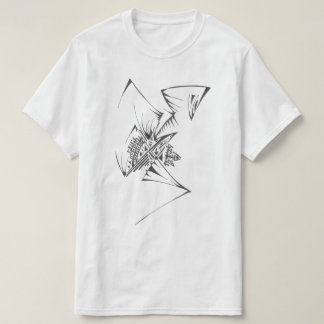 Camiseta Arte de Tatuagem Tribal Abstrata Preto e Branco 98