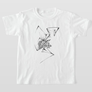 Camiseta Arte de Tatuagem Tribal Abstrata Preto e Branco 98