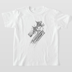 Camiseta Arte de Tatuagem Tribal Abstrata Preto e Branco Fl