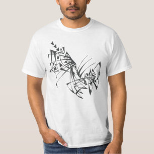 Camiseta Arte de Tatuagem Tribal Abstrata Preto e Branco po