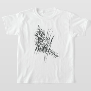Camiseta Arte de Tatuagem Tribal Abstrato Preto Branco