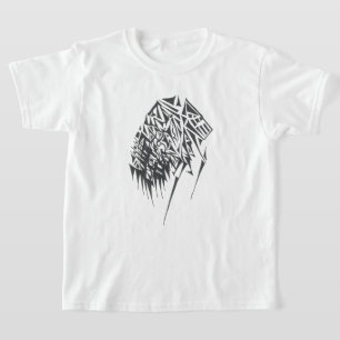 Camiseta Arte de Tatuagem Tribal Abstrato Preto Branco Equi