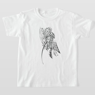 Camiseta Arte de Tatuagem Tribal Abstrato Preto e Branco