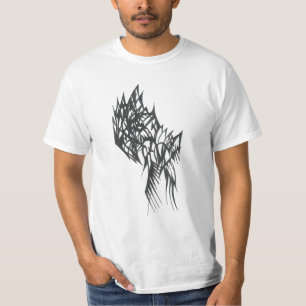Camiseta Arte de Tatuagem Tribal Abstrato Preto e Branco Fr