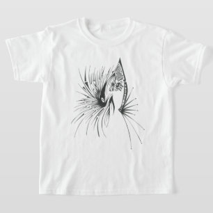 Camiseta Arte de Tatuagem Tribal Abstrato Preto e Branco Ga