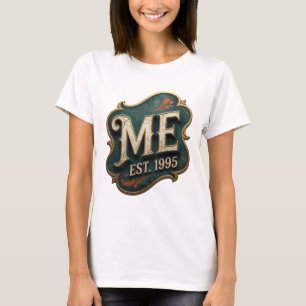 Camiseta Arte de texto 3D Bold Gold ME EST 1995