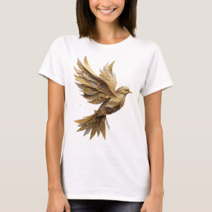Camiseta Arte de Texto 3D Bold Silver GOLDEN BIRD