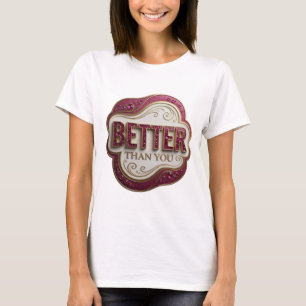 Camiseta Arte de Texto 3D "Brincalhão Dourado MELHOR QUE VO